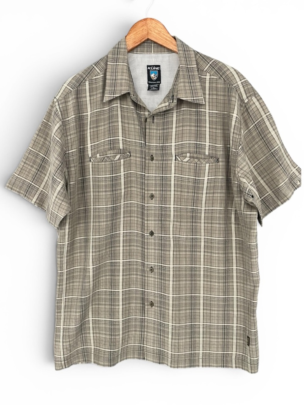 KÜHL Kruze Men’s Short‑Sleeve Plaid Button‑Down Shirt Size XL
